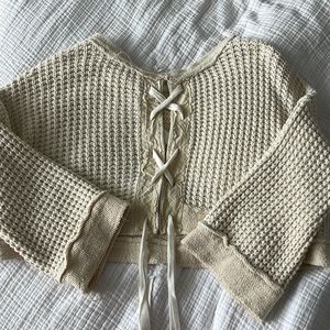 Free People Tie-Up Back Sweater
